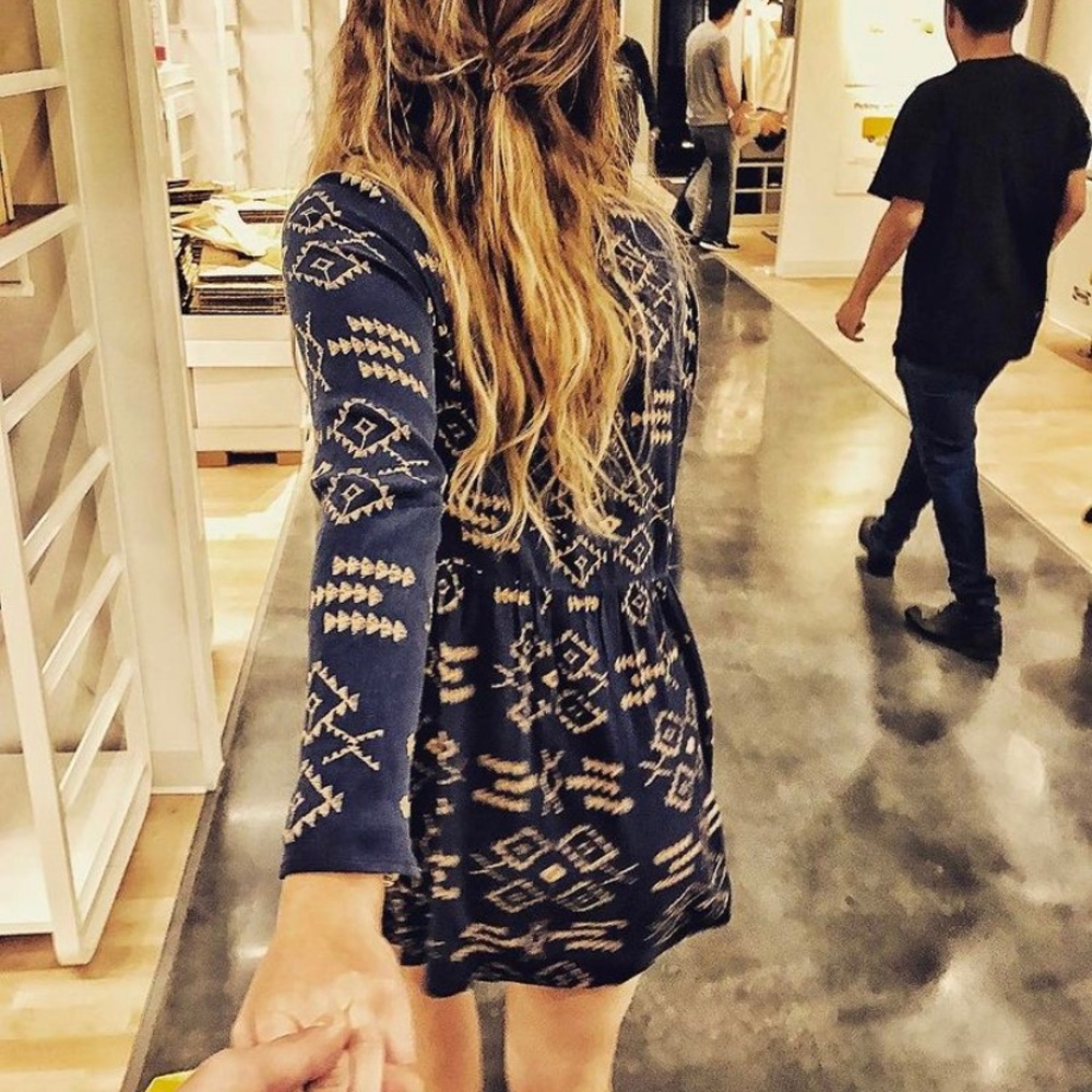 Aztec print tunic dress